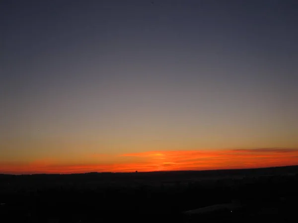 Schöner Heller Orange Rot Heißer Sonnenuntergang — Stockfoto