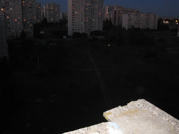 Вид Город Здания Ночью — стоковое фото