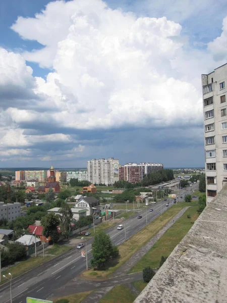Вид Город Крыши Высотного Здания — стоковое фото