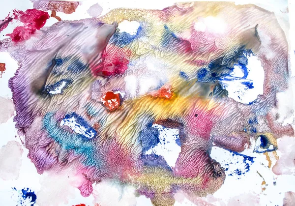 抽象的水彩艺术手漆 设计的软彩色抽象背景 Grunge 绘画背景 色彩丰富的插画 水彩的纹理 水粉污渍 污点斑点 — 图库照片