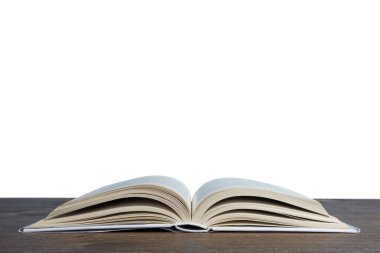 Şeffaf arkaplan üzerine açık bir kitap