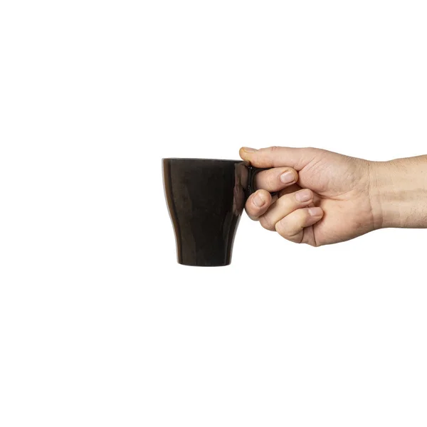 Kopp Kaffe Handen Transparent Bakgrund — Stockfoto