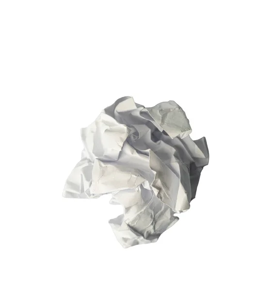 Crumpled Sheet Paper Transparent Background — Stock Photo, Image