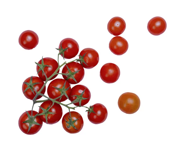 Σύνθεση Που Σχηματίζεται Μερικές Μικρές Ντομάτες Pachino Διάφανη Επιφάνεια — Φωτογραφία Αρχείου