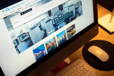 KLM görüntüleme, Royal Dutch Airlines web sitesi bilgisayarda