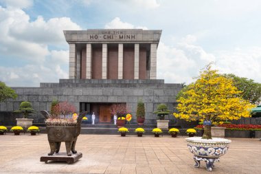 Hanoi, Vietnam, January 2023. panoramic view of the Ho Chi Minh mausoleum in the city center