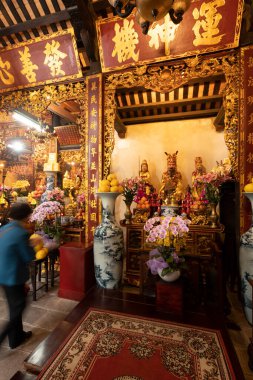 Hanoi, Vietnam, January 2023. view of the Chua Dien Huu Taoist temple in the city center