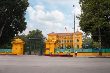Hanoi, Vietnam, January 2023.  20th-century French colonial mansion housing the offices and residences of the president and vice president of Vietnam