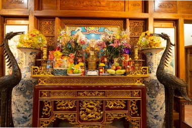 Hanoi, Vietnam, January 2023. View of the King Le Thai To's Temple in the city center