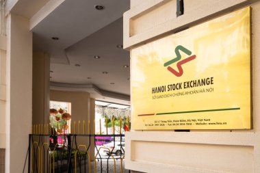 Hanoi, Vietnam, Ocak 2023 Hanoi Borsası 'nın merkez binası.