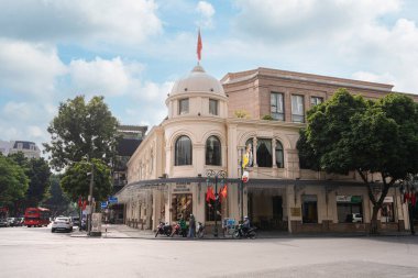 Hanoi, Vietnam, Ocak 2023 Hanoi Borsası 'nın merkez binası.