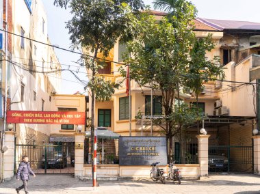 Hanoi, Vietnam, January 2023.  view of the Chua Tien Tich buddist temple in the city center