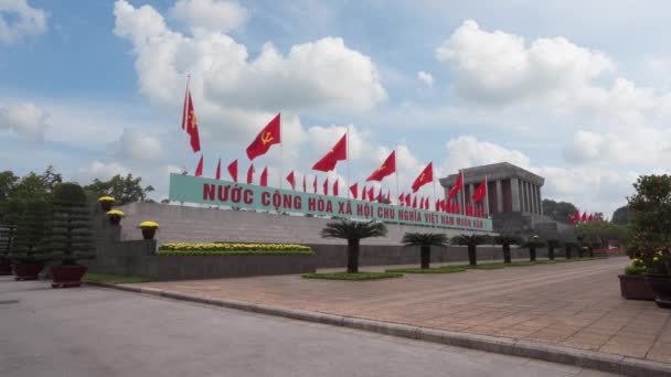 Hanoi Vietnam January 2023 Panoramic View Chi Minh Mausoleum City — Vídeo de Stock