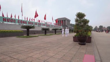 Hanoi, Vietnam, January 2023. panoramic view of the Ho Chi Minh mausoleum in the city center