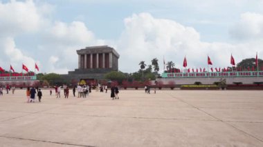Hanoi, Vietnam, January 2023. panoramic view of the Ho Chi Minh mausoleum in the city center