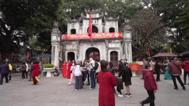 Hanoi Vietnam January 2023 View Entrance Gate Quan Thanh Taoist — 비디오