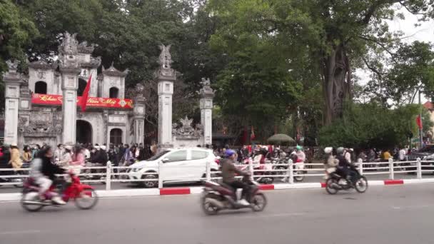 Hanoj Vietnam Leden2023 Pohled Vstupní Bránu Quan Thanh Taoistického Chrámu — Stock video