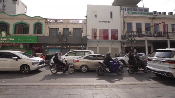 Ханой Вьетнам Январь 2023 Движение Улицам Центра Города — стоковое видео