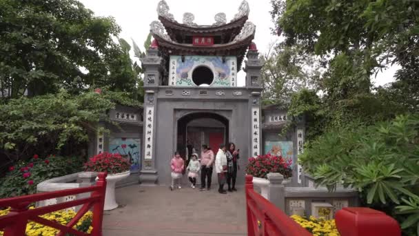 Hanoi Vietnam Januari 2023 Uitzicht Ngoc Son Temple Een Confuciaanse — Stockvideo
