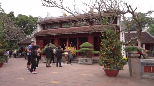 Hanoi Vietnam January 2023 View Ngoc Son Temple Confucian Temple — Stockvideo