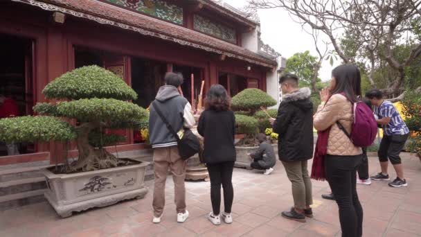 Hanoi Vietnam January 2023 View Ngoc Son Temple Confucian Temple — ストック動画