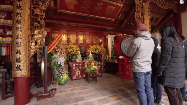 Hanoi Vietnam Gennaio 2023 Vista Ngoc Son Temple Tempio Confuciano — Video Stock