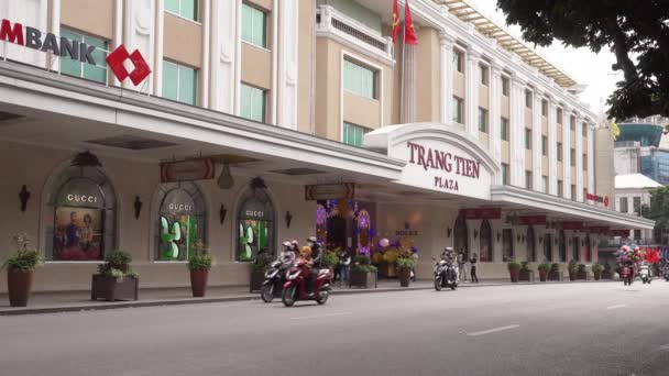 Hanoi Vietnam Januari 2023 Yttre Utsikt Över Trang Tien Plaza — Stockvideo