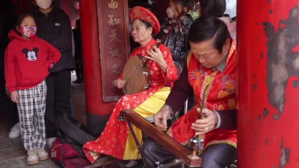 Hanoi Vietnam January 2023 Ceremonies New Year Celebrations Park Temple — Stockvideo