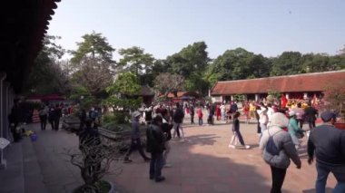 Hanoi, Vietnam. January 2023. the ceremonies during the new year celebrations in the park of the temple of literature