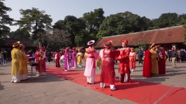 Hanoi Vietnam Enero 2023 Las Ceremonias Durante Las Celebraciones Año — Vídeos de Stock
