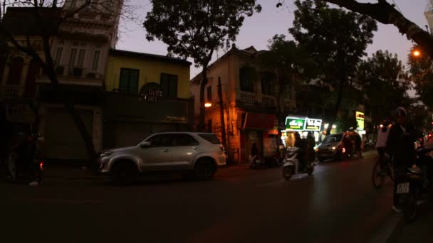 越南河内 2023年1月市中心街道上的混乱交通 — 图库视频影像
