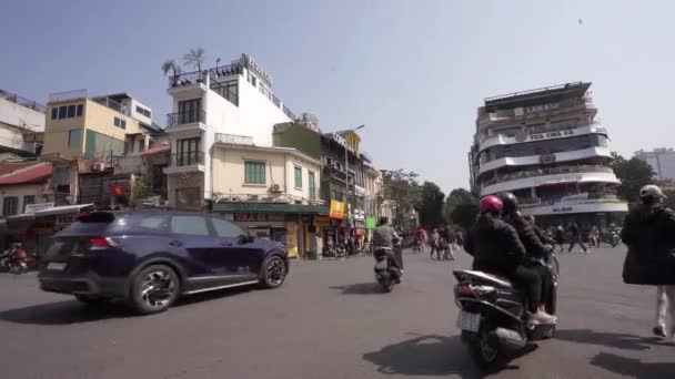 Hanoi Vietnam Janvier 2023 Trafic Chaotique Dans Les Rues Centre — Video