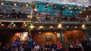 Hanoi, Vietnam, January 2023.  the passage of a train along the tracks between the houses of the old district of the city center