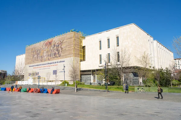 Τίρανα Αλβανία Μάρτιος 2023 Εξωτερική Άποψη Του Εθνικού Μουσείου Ιστορίας — Φωτογραφία Αρχείου