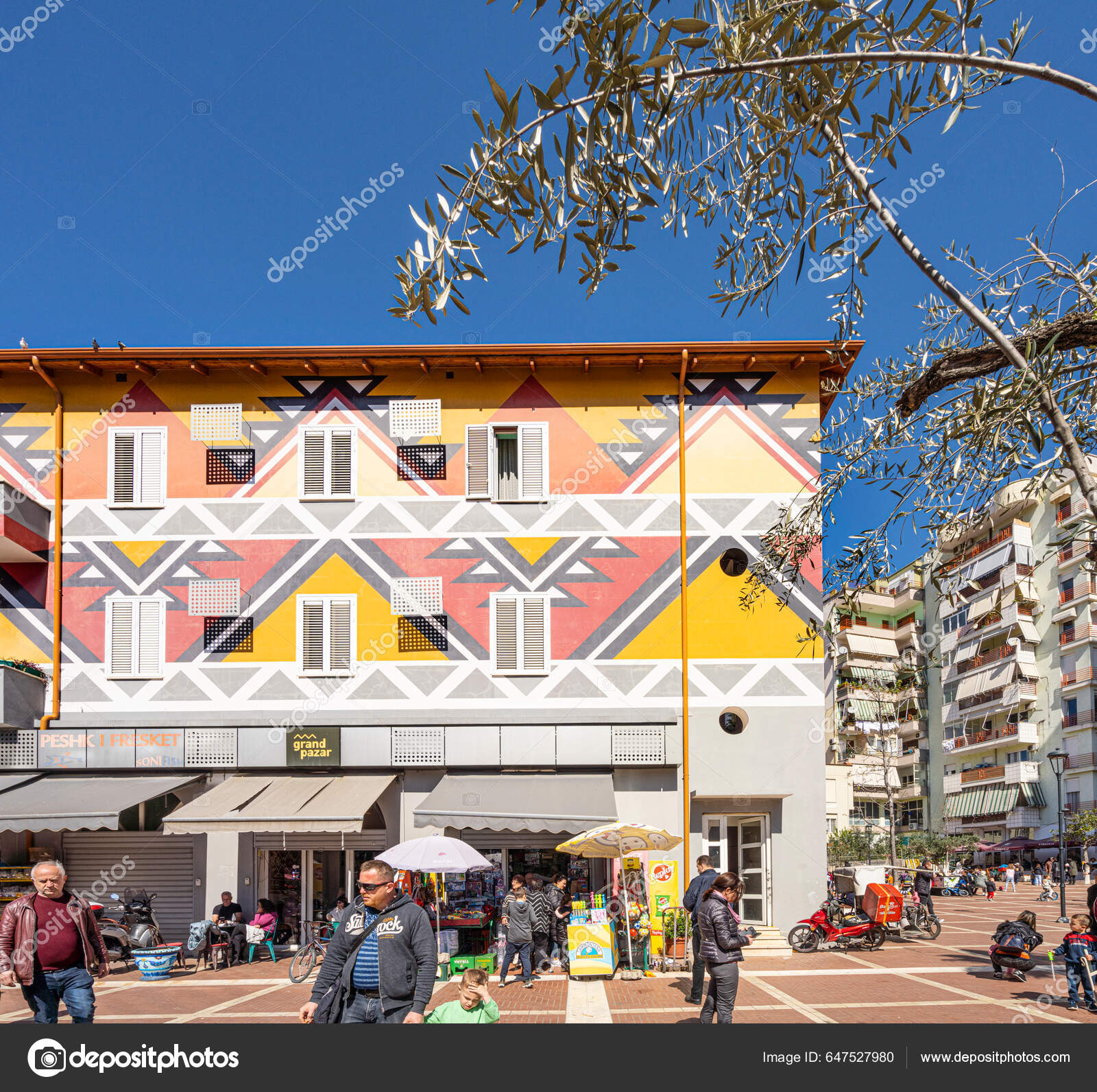 Tirana Albania March 2023 View Stalls Covered Market Pazari City