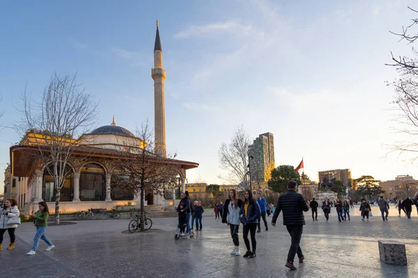 Tirana Albánia Március 2023 Külső Kilátás Hem Bej Mecset Skenderbej — Stock Fotó