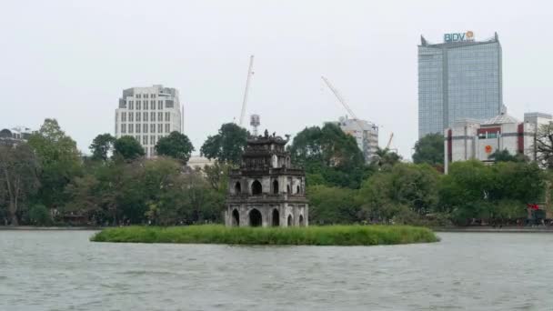 Hanoi Vietnam Gennaio 2023 Time Lapse View Turtle Tower Sword — Video Stock