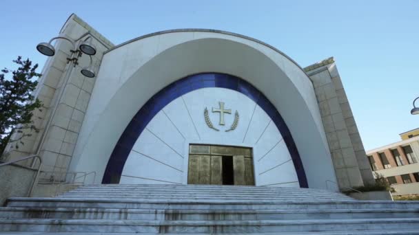Tirana Albania Marzec 2023 Widok Zewnątrz Katedra Centrum Miasta — Wideo stockowe