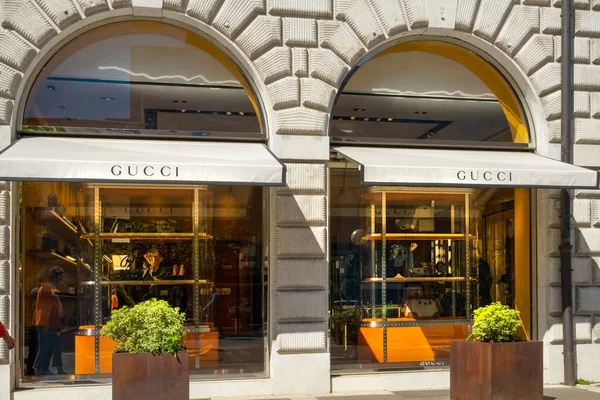 stock image Padua, Italy. April 2023.  External view of the Gucci luxury brand store in the city center