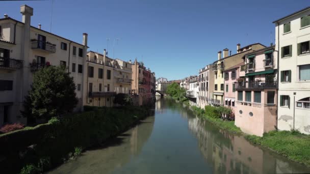 Padwa Włochy Kwiecień 2023 Widok Kanał Piovego Który Przechodzi Przez — Wideo stockowe