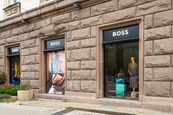 stock image Sofia, Bulgaria. May 2023.  external view of the Hugo Boss luxury brand store in the city center