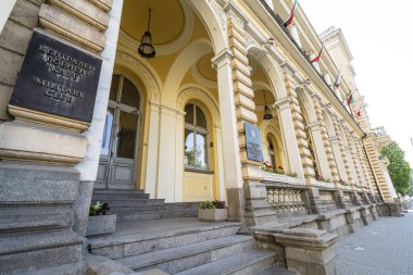 Sofya, Bulgaristan. Mayıs 2023. Şehir merkezindeki Askeri Kulüp binasının dış görünüşü.