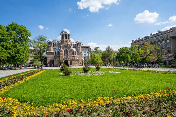 Sofia Bulgarije Mei 2023 Extern Uitzicht Kerk Van Zeven Heiligen Stockafbeelding