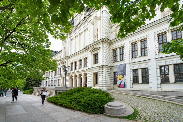 Sofia, Bulgaria. May 2023. exterior view of the Kvadrat 500 National Gallery in the city centre
