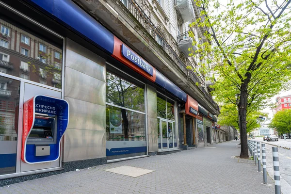 Sofia Bulgarien Maj 2023 Extern Bild Postbank Filialen Stadens Centrum — Stockfoto