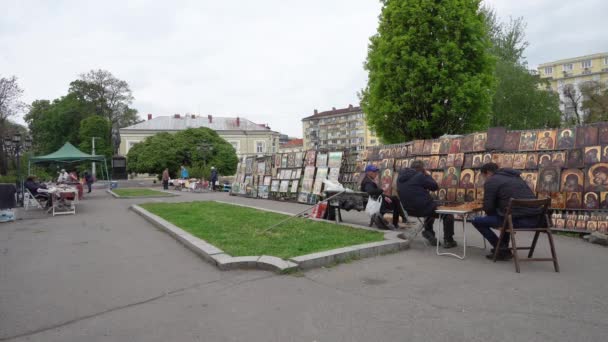 Sofía Bulgaria Mayo 2023 Domingo Feria Antigüedades Artesanía Parque Ciudad — Vídeo de stock