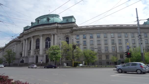Sofía Bulgaria Mayo 2023 Fachada Exterior Del Edificio Histórico Universidad — Vídeos de Stock