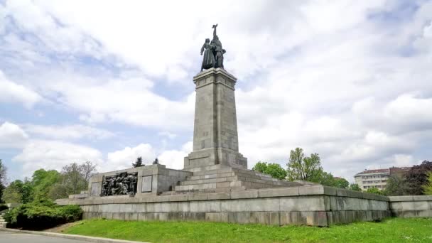 Sofia Bulgaria May 2023 Time Lapse View Monument Soviet Army — Stock Video