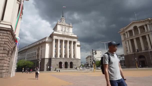 Sofia Bulgarie Mai 2023 Vue Extérieure Bâtiment Assemblée Nationale Dans — Video