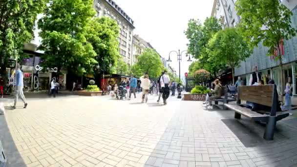Sofia Bulgarie Mai 2023 Vue Accéléré Des Personnes Promenant Long — Video